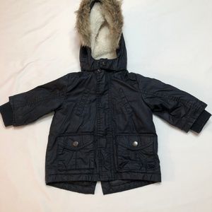 H&M PARKA COAT WITH SHERPA LINING 4/6 Months